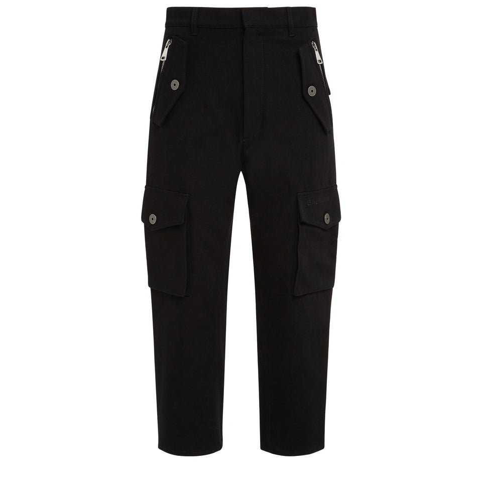 Pantalone cargo in tessuto nero