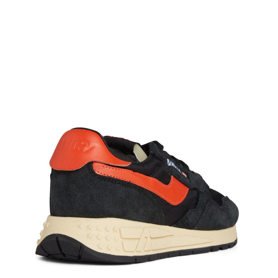 Sneakers "Reelwind" in pelle nere WWLM-UT08 BLK/ORANGE AUTRY 