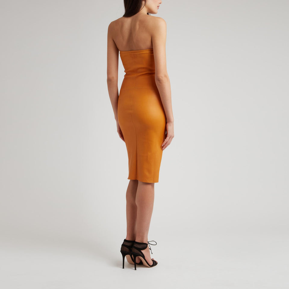 Abito "Monica" in pelle arancione