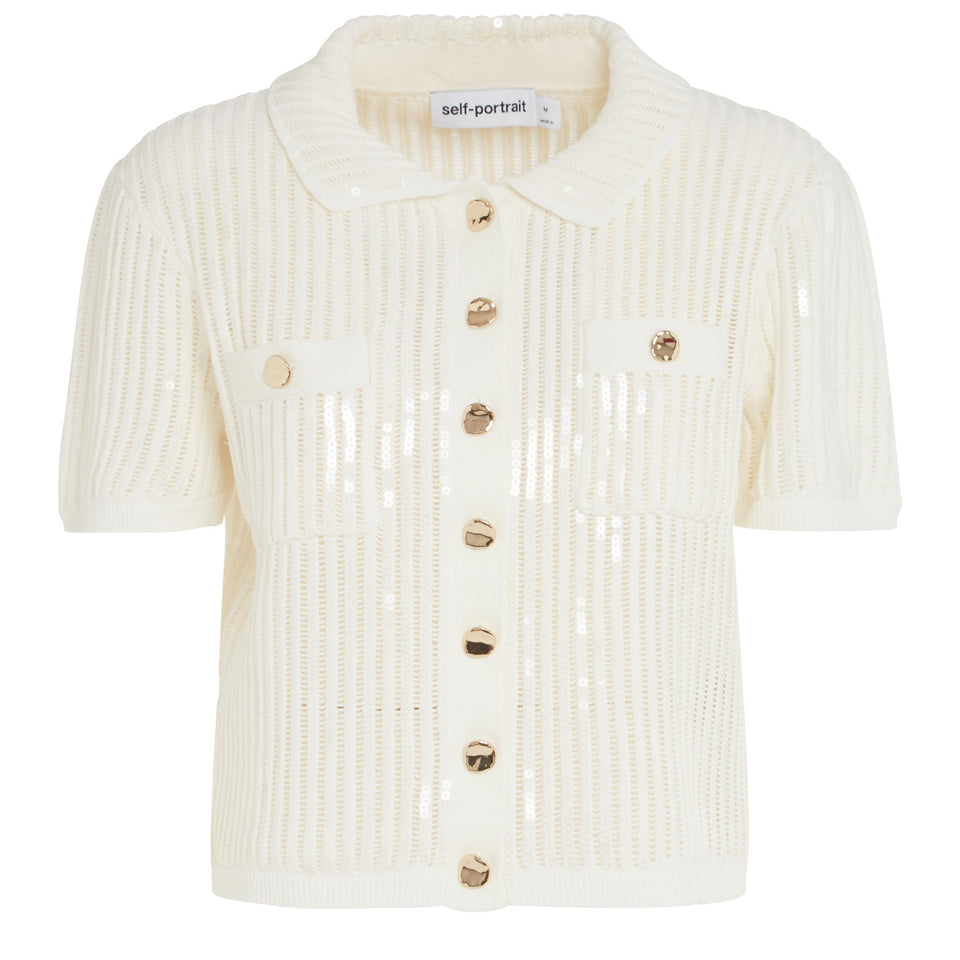 Top in maglia bianco