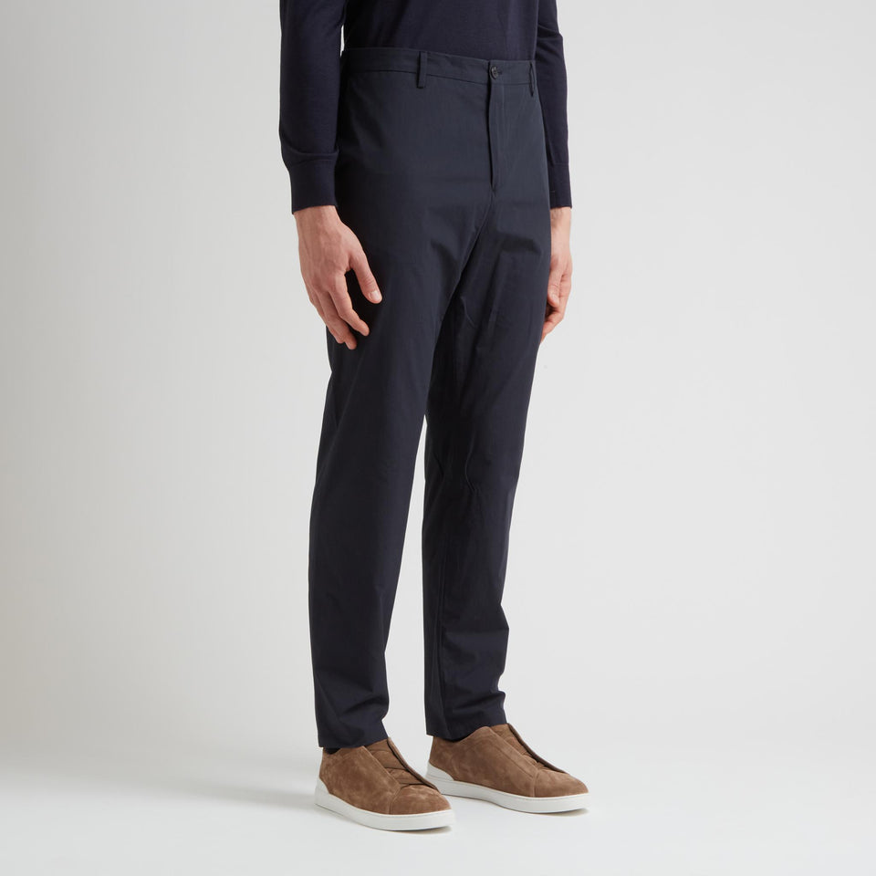 Blue fabric trousers