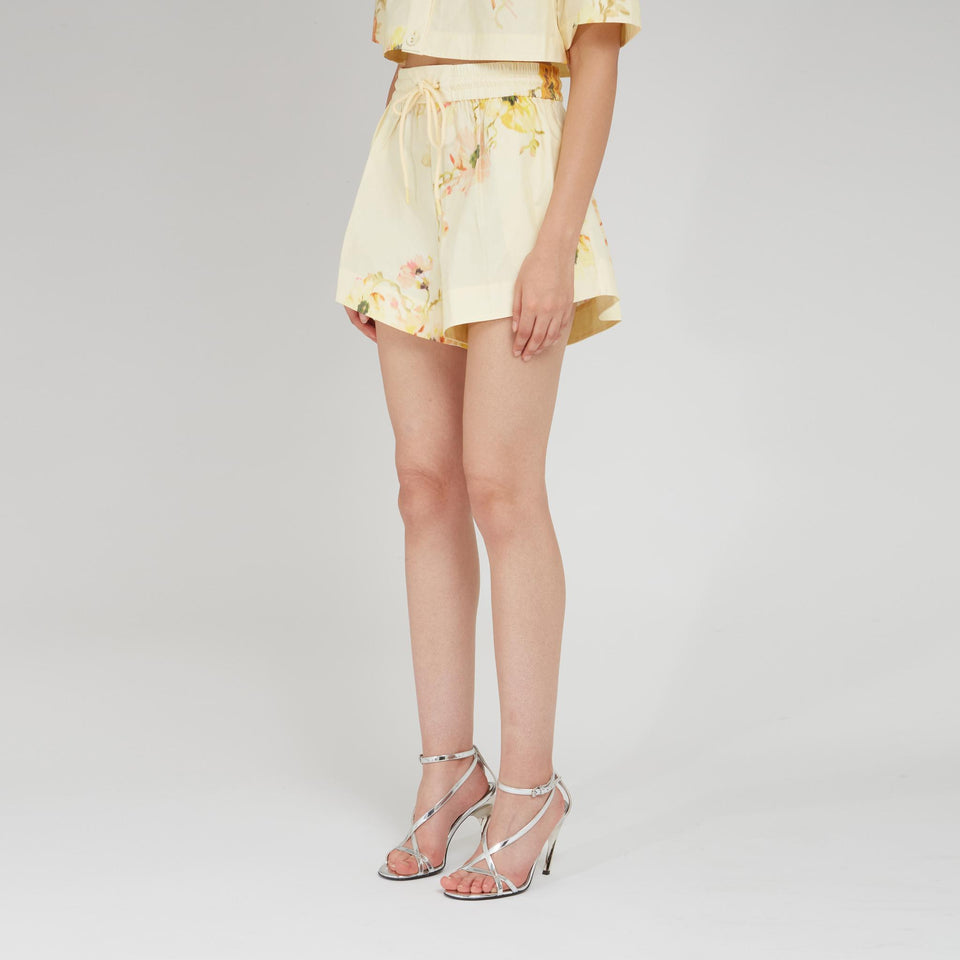 Yellow cotton shorts