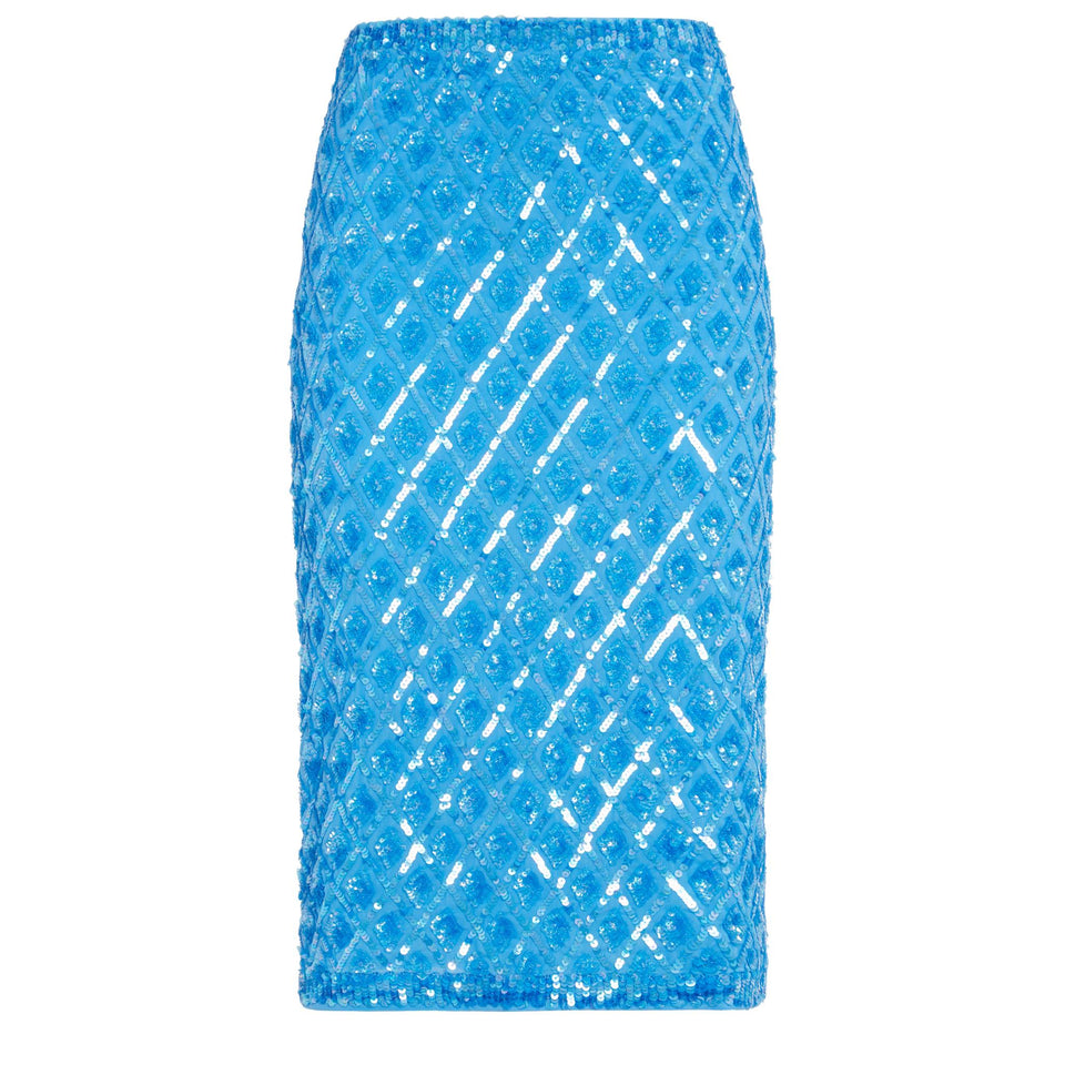 Gonna a tubino in tessuto azzurra