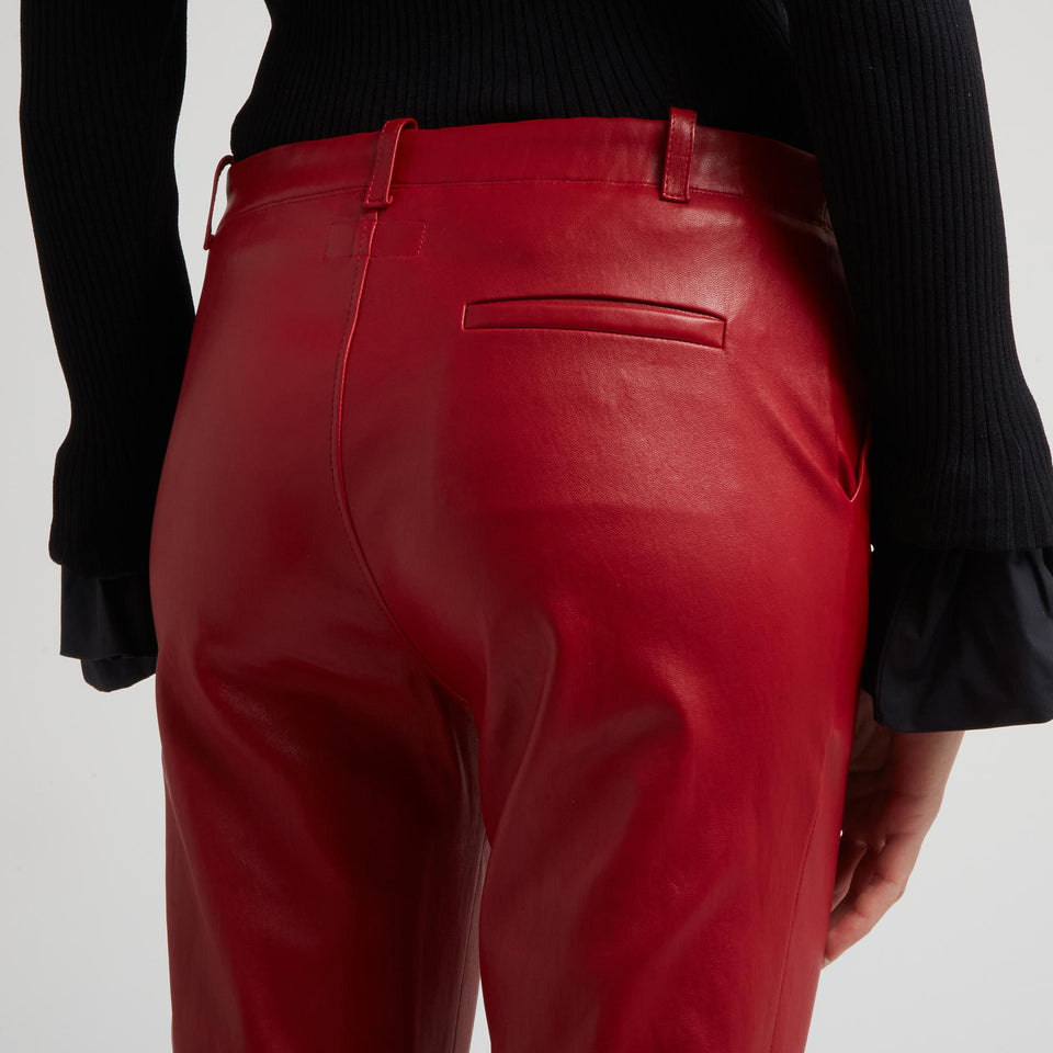 "Valentine" red leather trousers