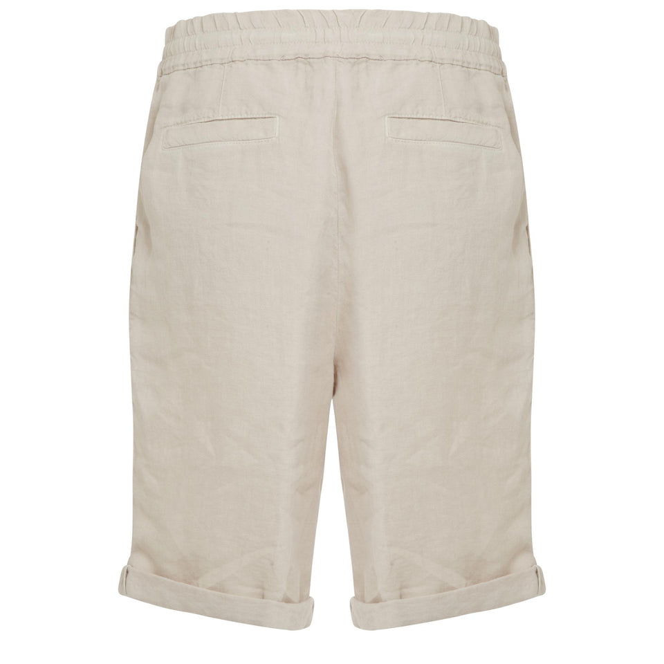 Shorts in lino beige