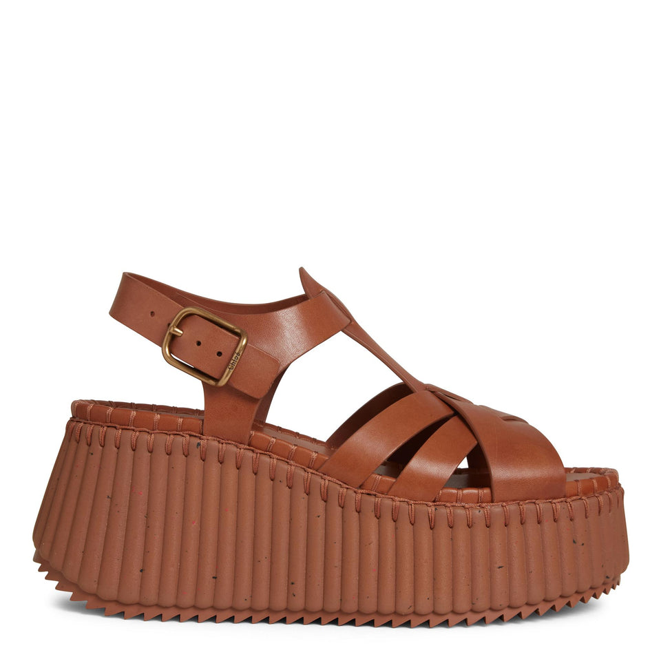 Sandali in pelle marroni CHC24A05DNC 27T CHLOE 