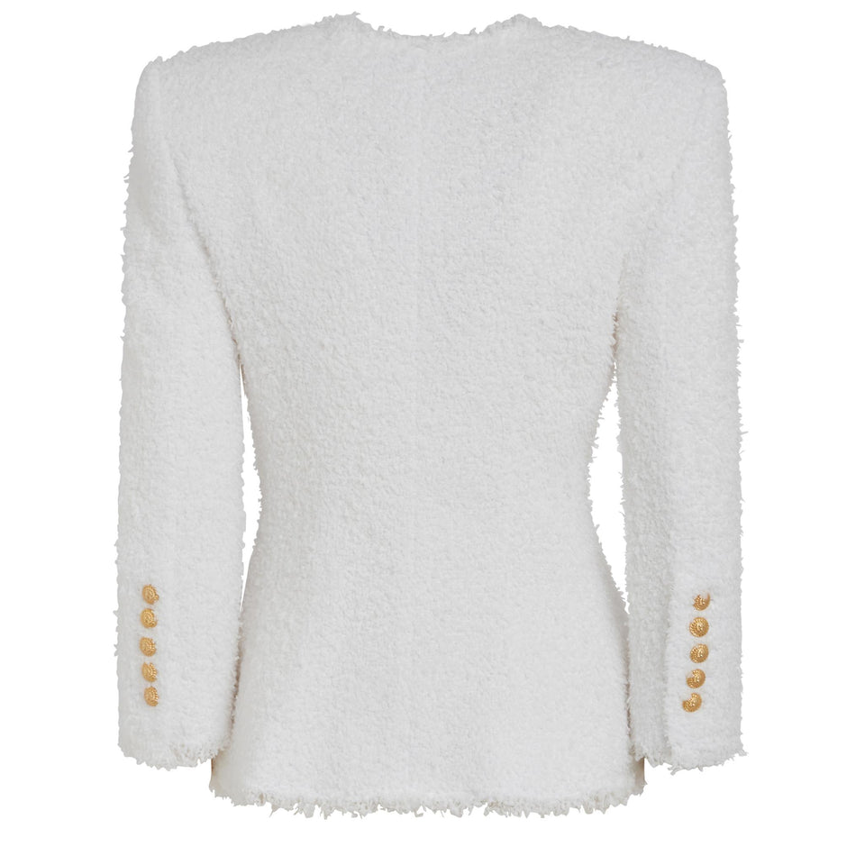 Giacca in tweed bianca