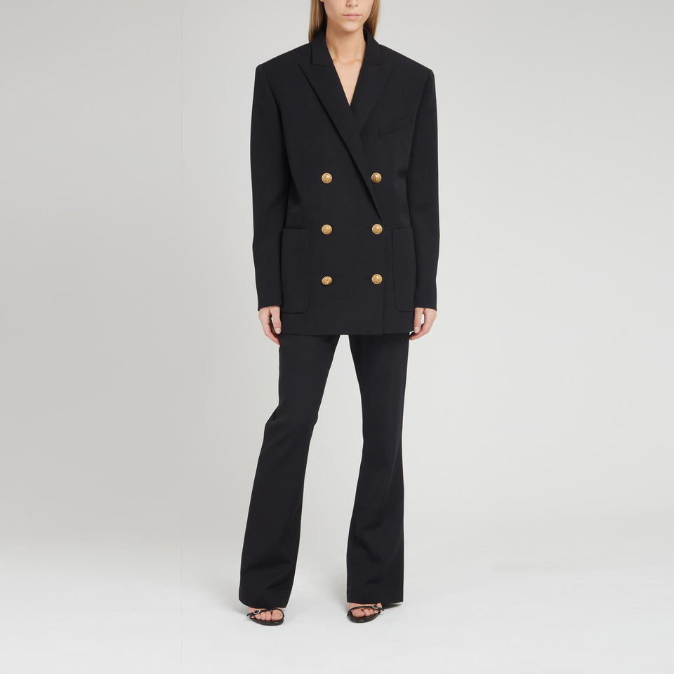 Giacca doppio petto in lana nero