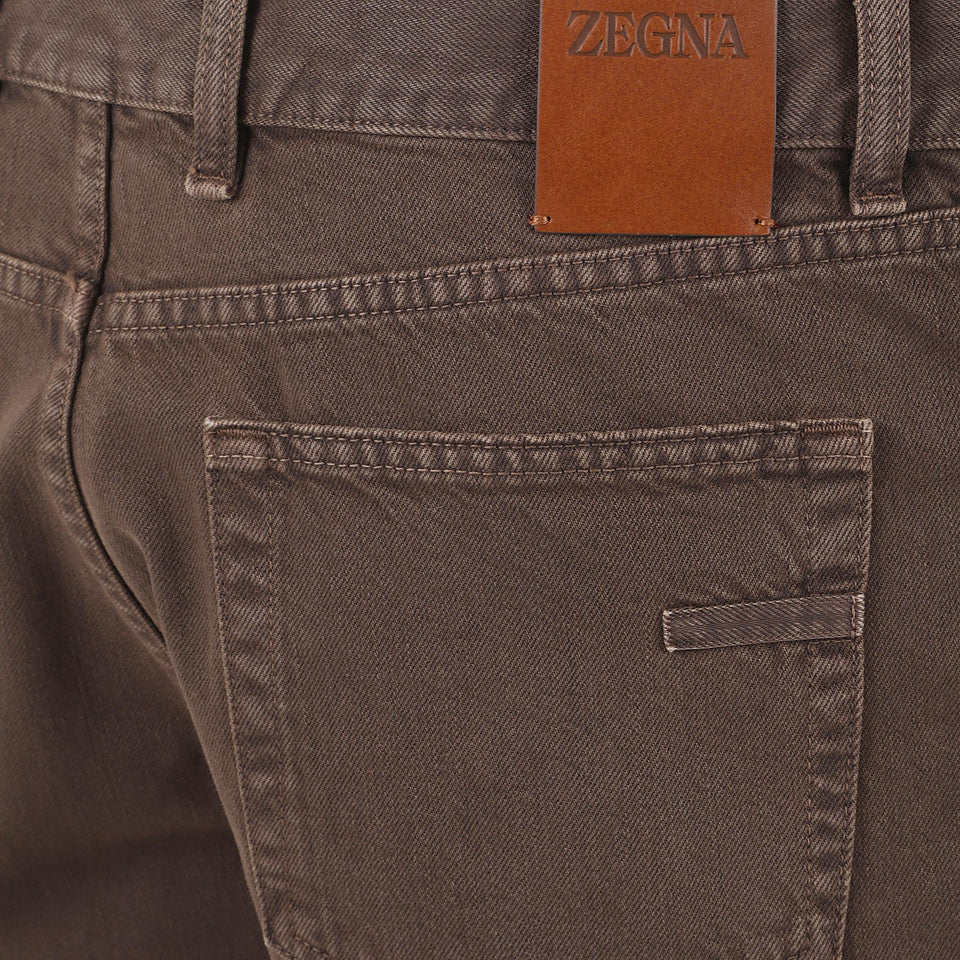 Jeans in denim marrone RUGIB9A2 CITYM06-003 ZEGNA 