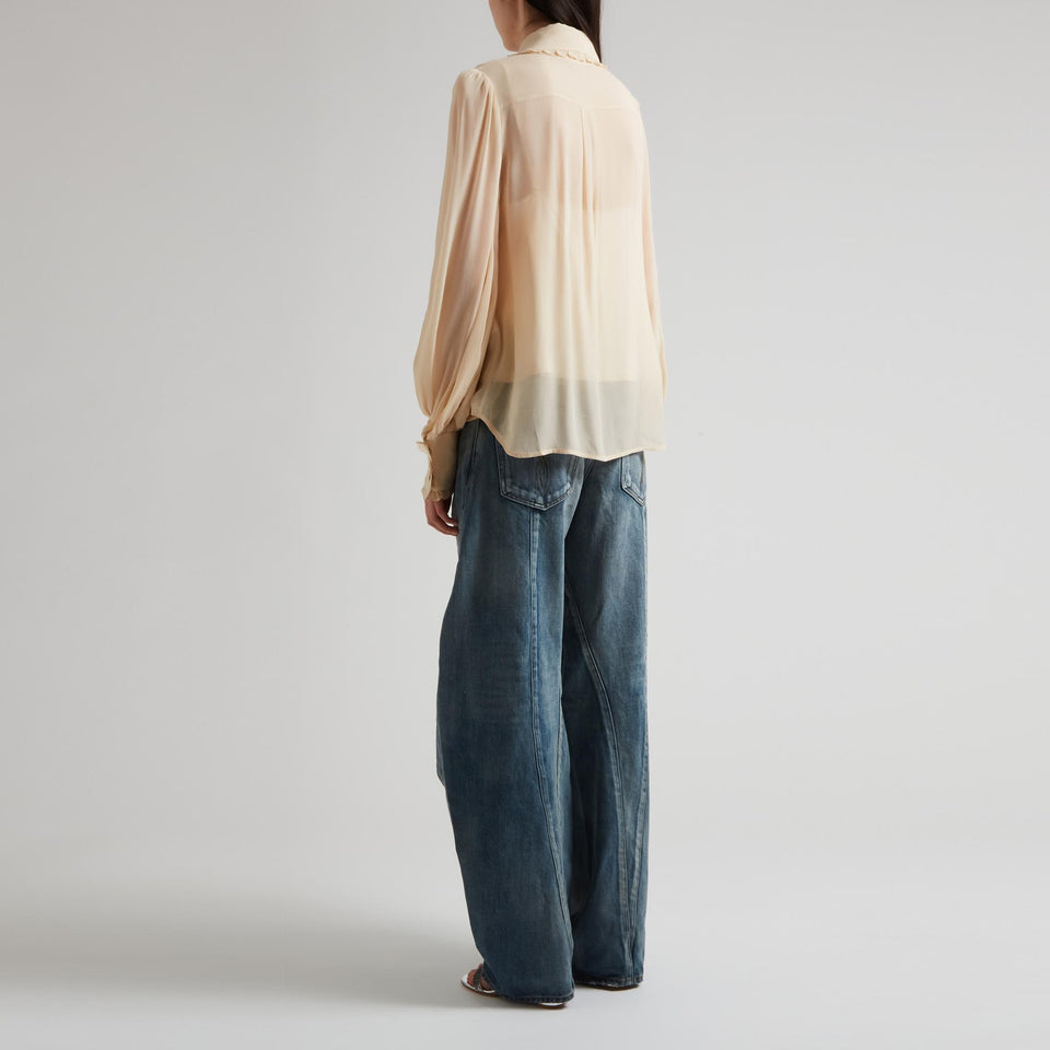 Beige silk "Georgette" shirt