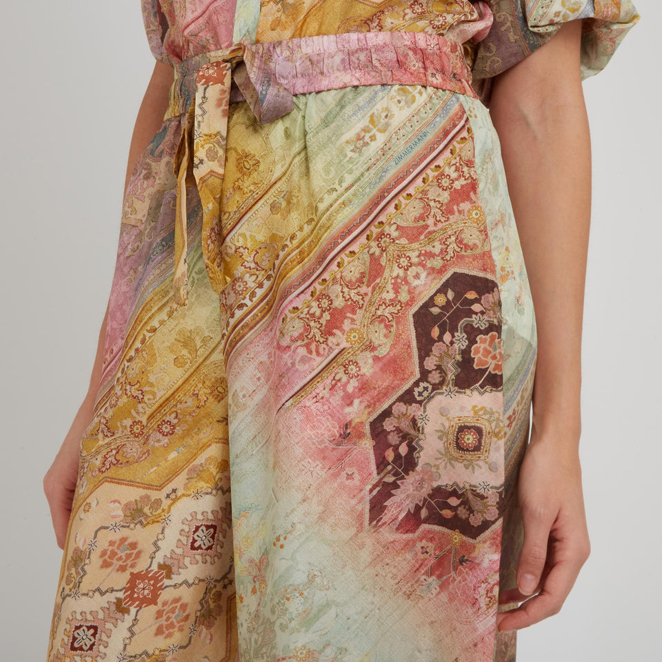 Pantalone "Tallow" in seta multicolor