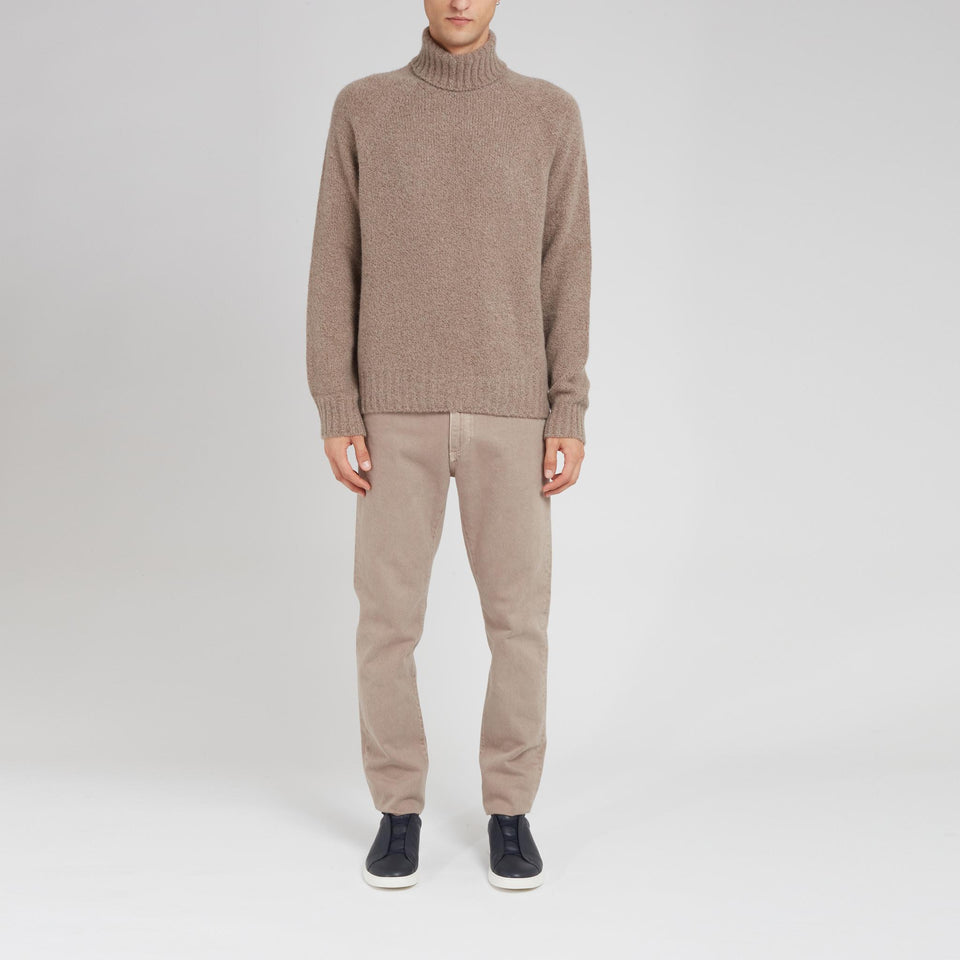 Maglione in cashmere beige