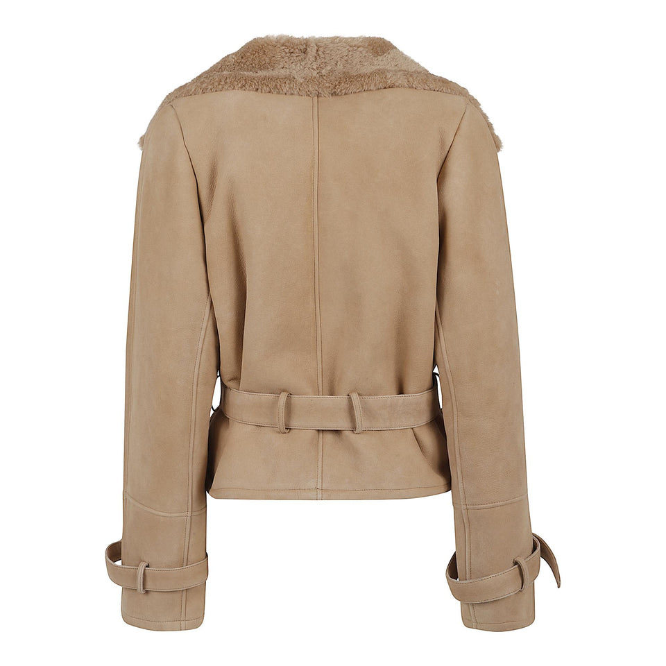 Giubbotto in suede beige SA25-8892 REDBEIGE SWORD 