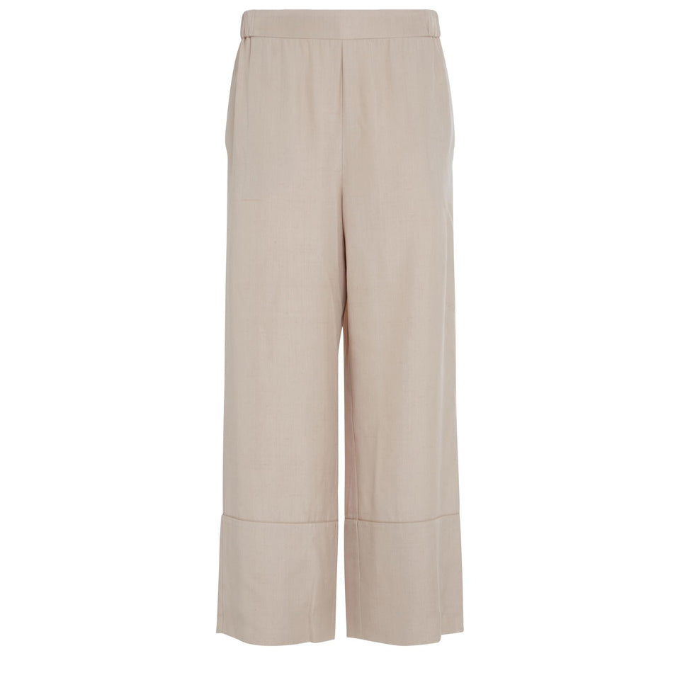 Pantaloni in seta beige P0096NS25 SI001GR001 ELIE SAAB 