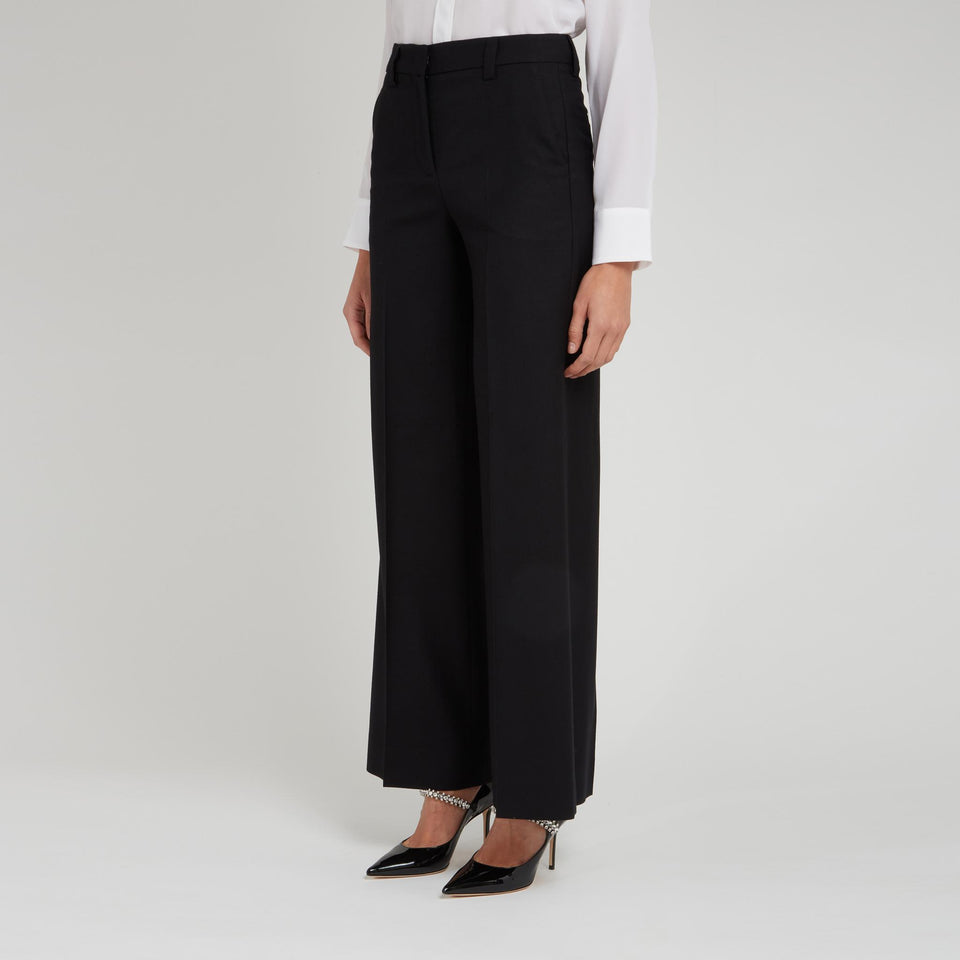 Black wool tailored trousers