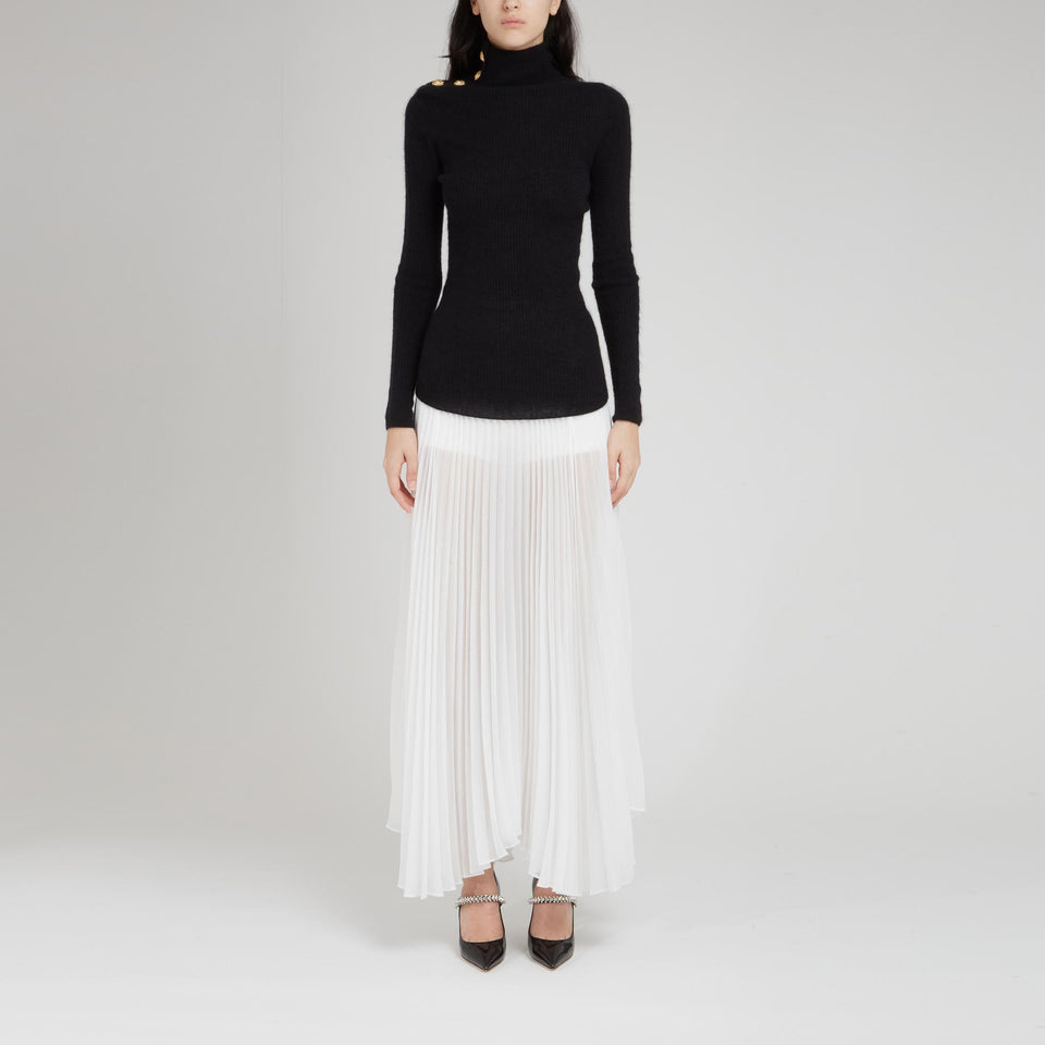 Black wool turtleneck sweater