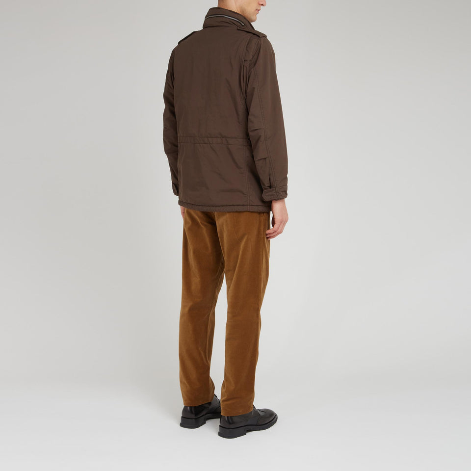 Giubbino in tessuto marrone