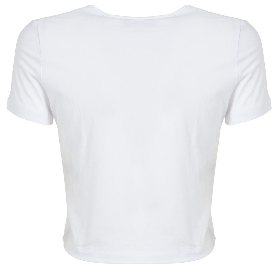 T-shirt crop in cotone bianca