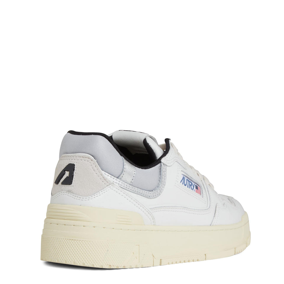 Sneakers "CLC low" in pelle bianca ROLW-MY06 WHT/SILVER AUTRY 