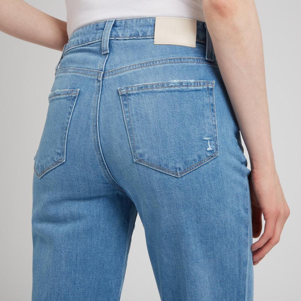 "Courtney" cropped jeans in blue denim