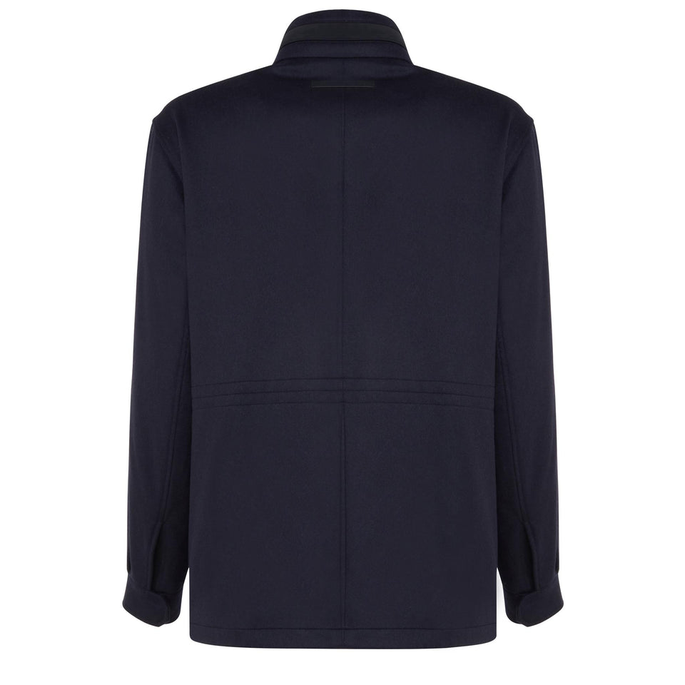 Cappotto in lana blu