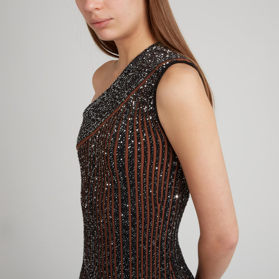 Abito lungo in tessuto multicolor