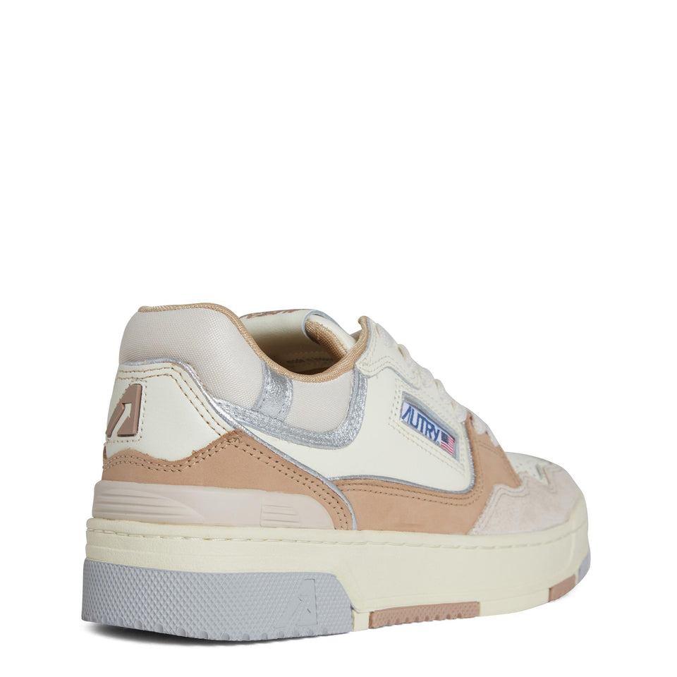 Sneakers "CLC low" in pelle multicolor ROLW UN05NATURAL/SILVER AUTRY 