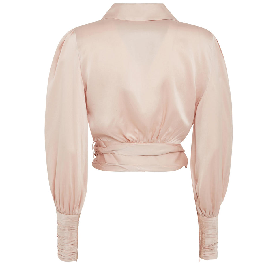 Pink silk top
