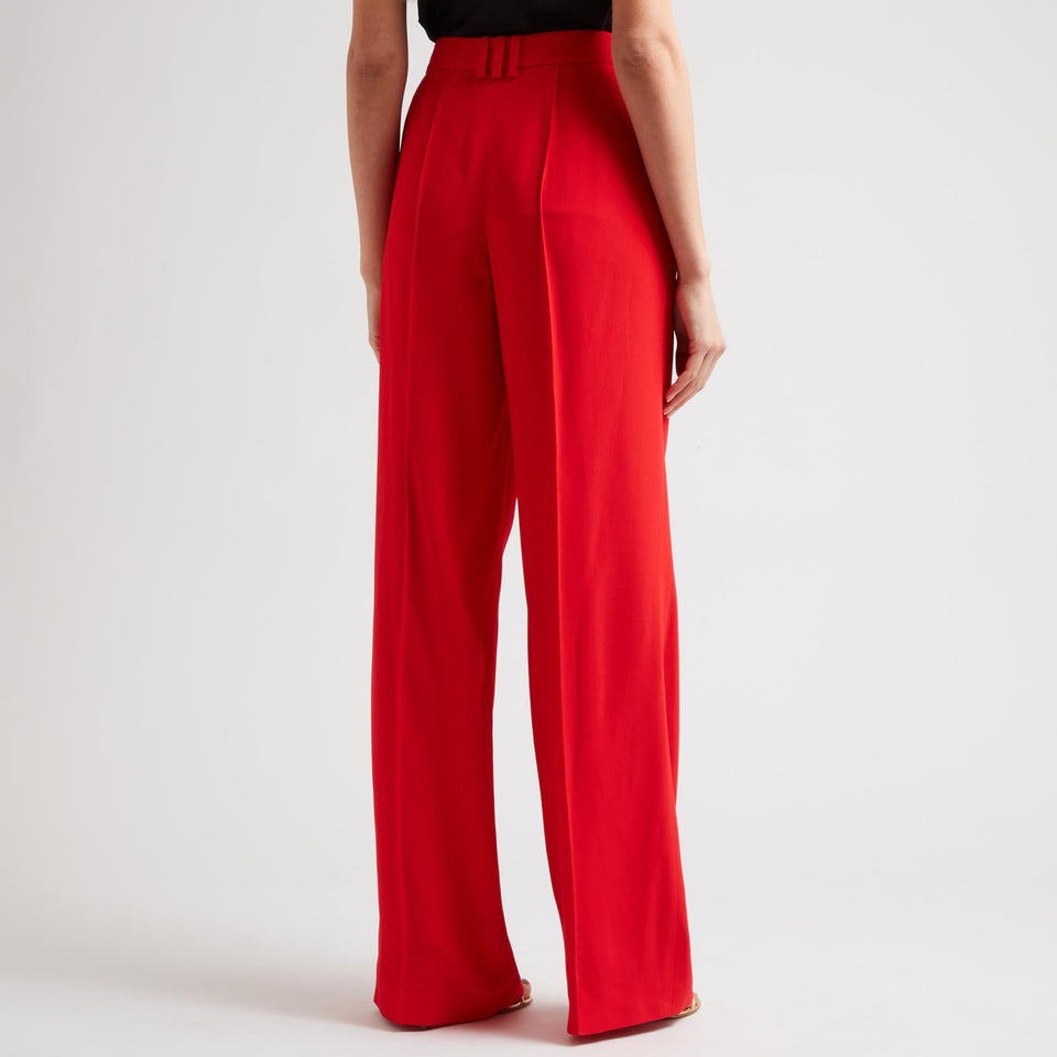 Red crepe pants