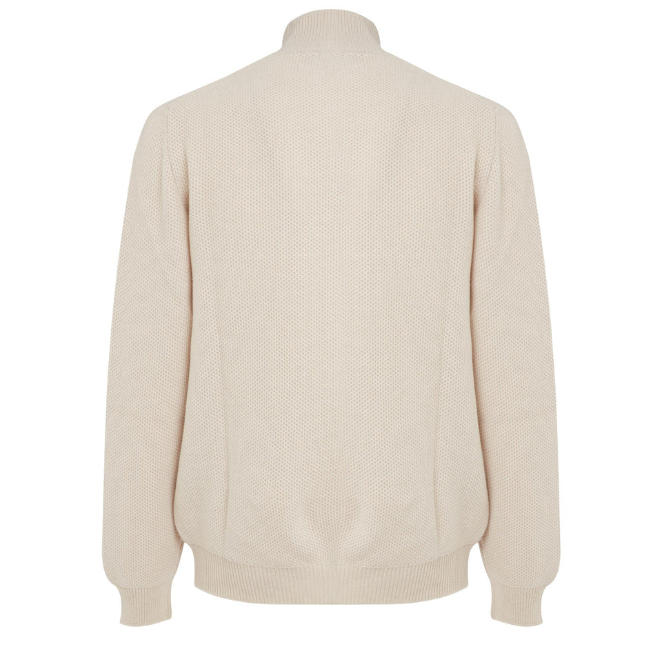 Cardigan in lana beige