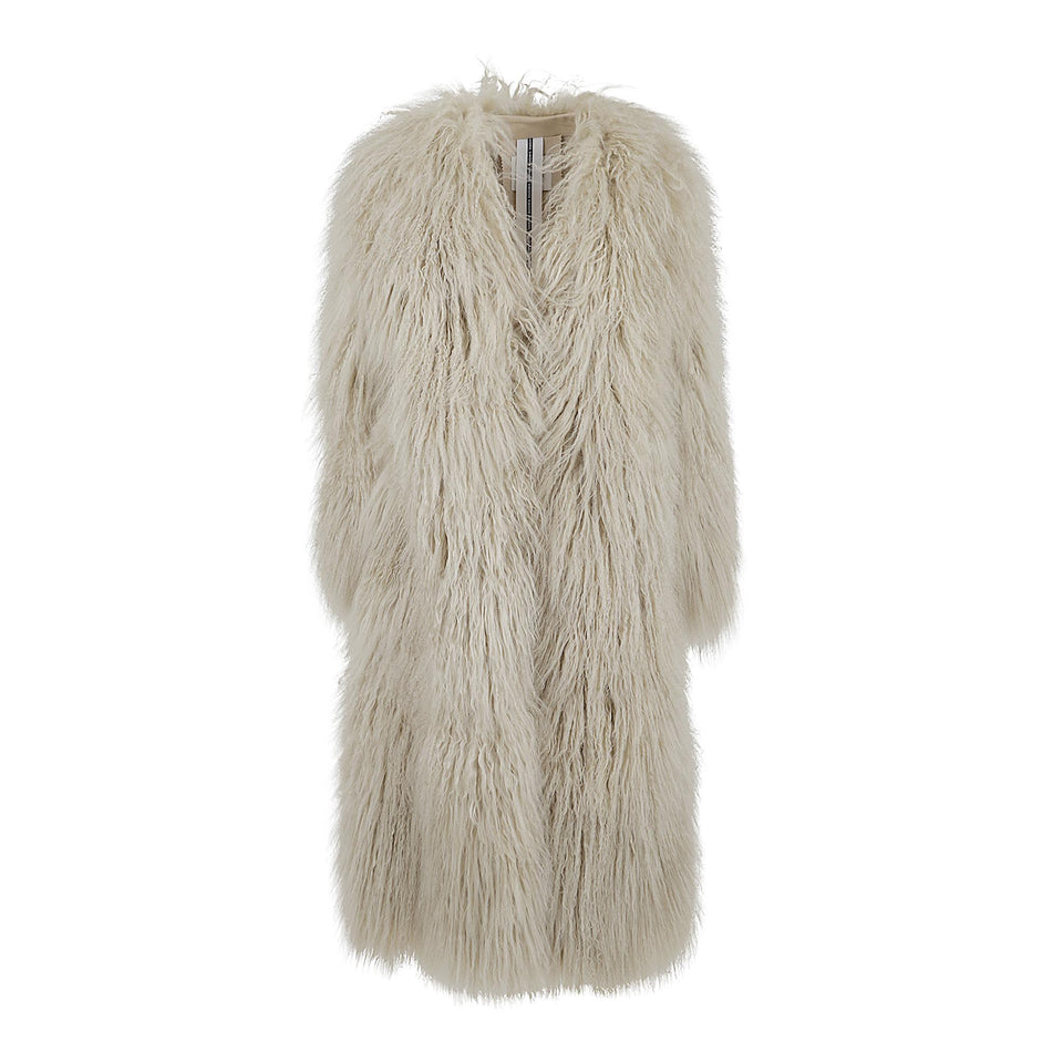 Cappotto in shearling bianco SA25-9016 ALLBEIGE SWORD 