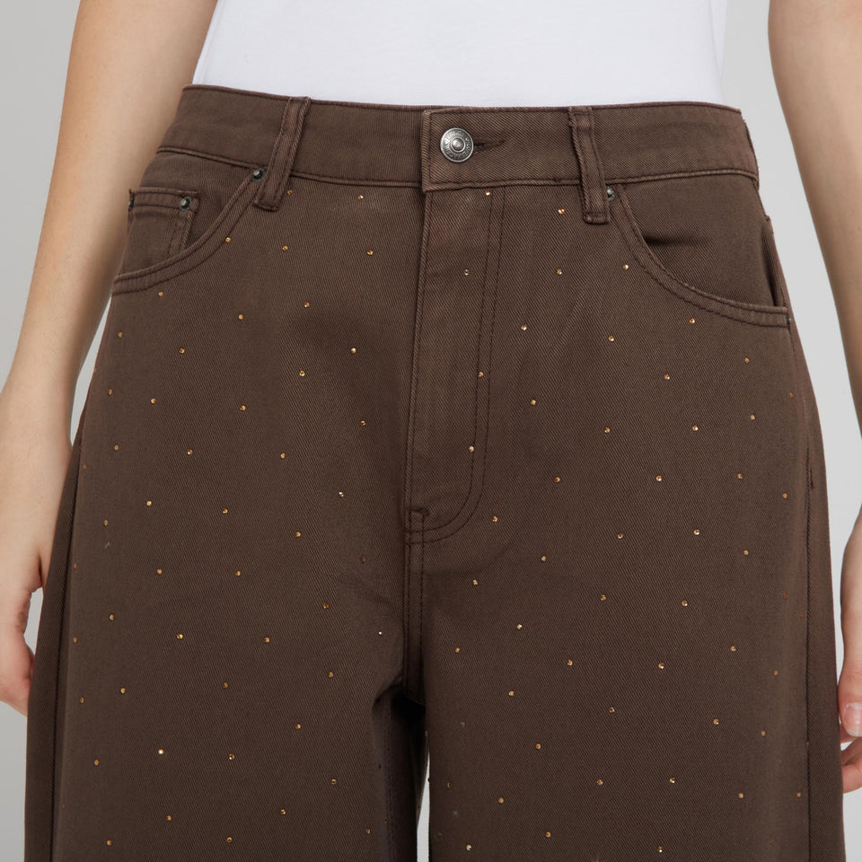 Jeans in denim marrone