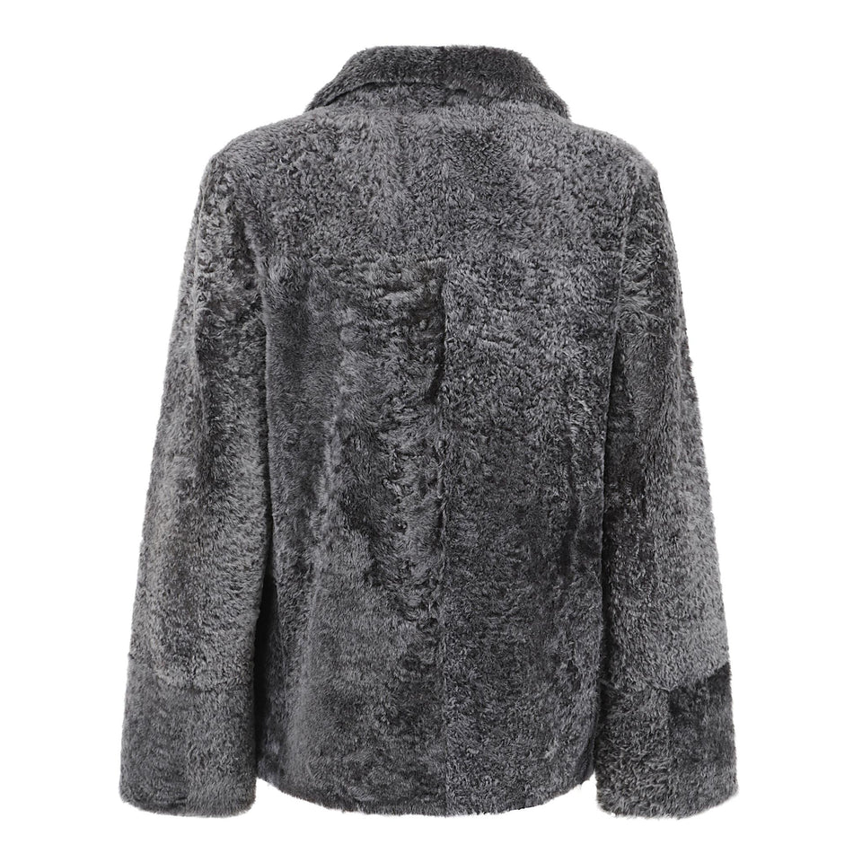 Giubbotto in shearling grigio 25WYV64164MELA A9135 SALOMON 