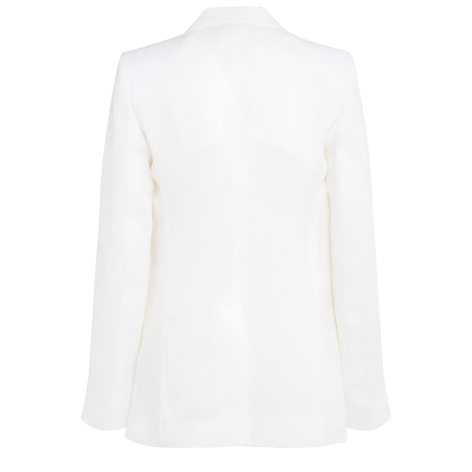 Giacca mono petto in tessuto bianca