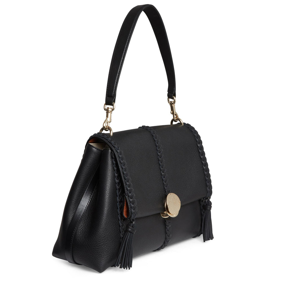Borsa a spalla ''Penelope'' in pelle nera