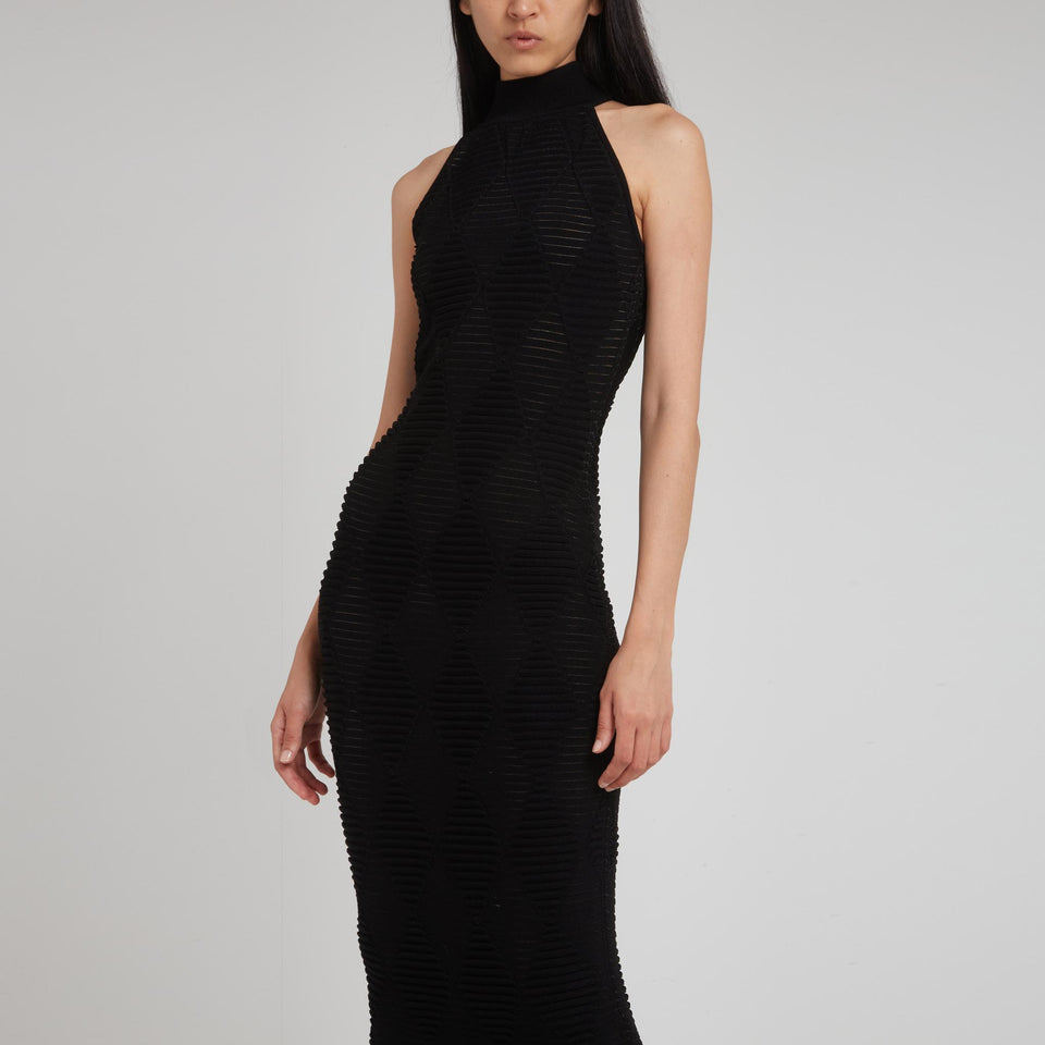 Abito lungo in tessuto nero