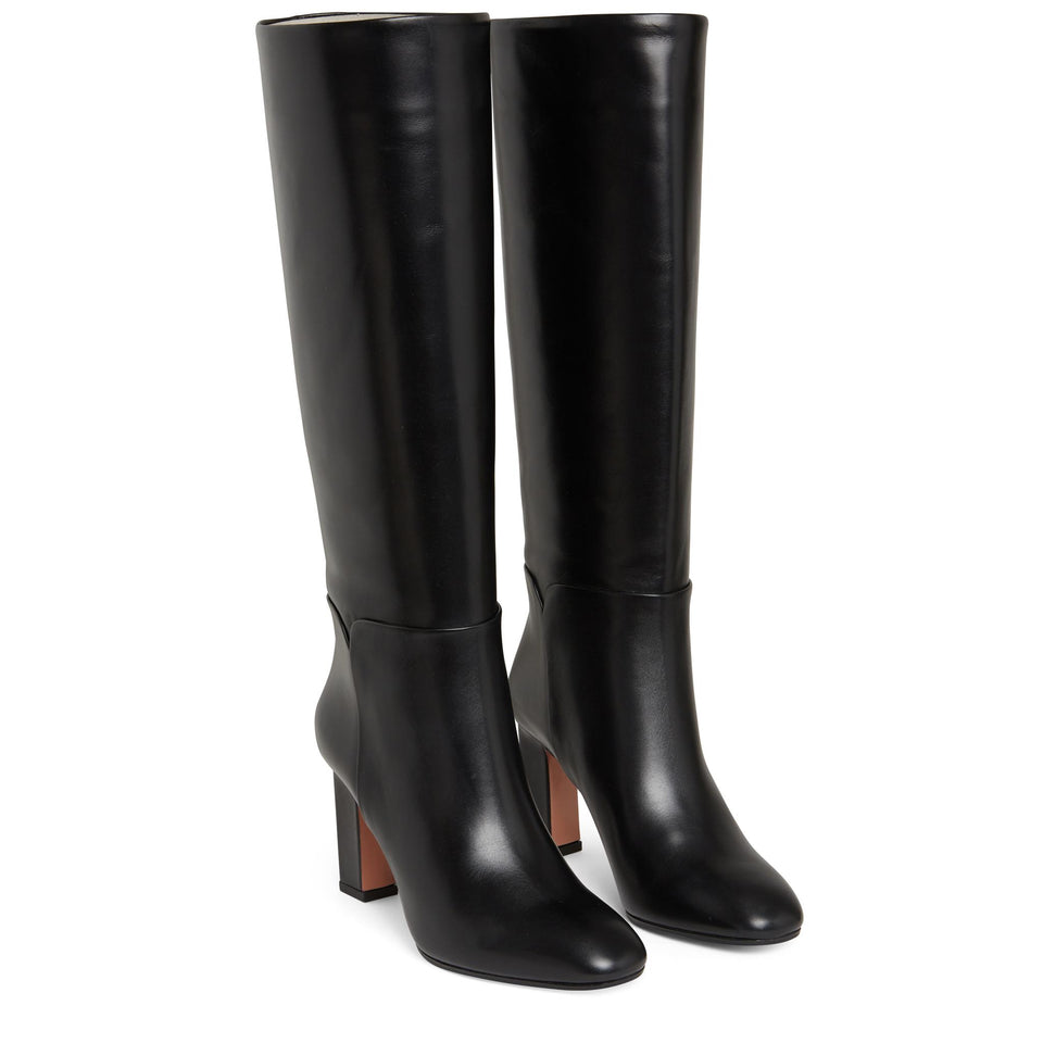 Stivale "Sellier" in pelle nero SELMIDB0 CFI000 AQUAZZURA 