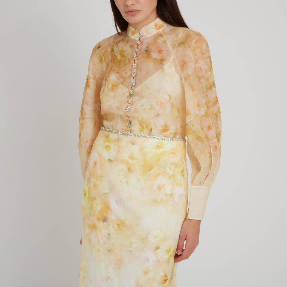 Camicia "Crush" in lino gialla