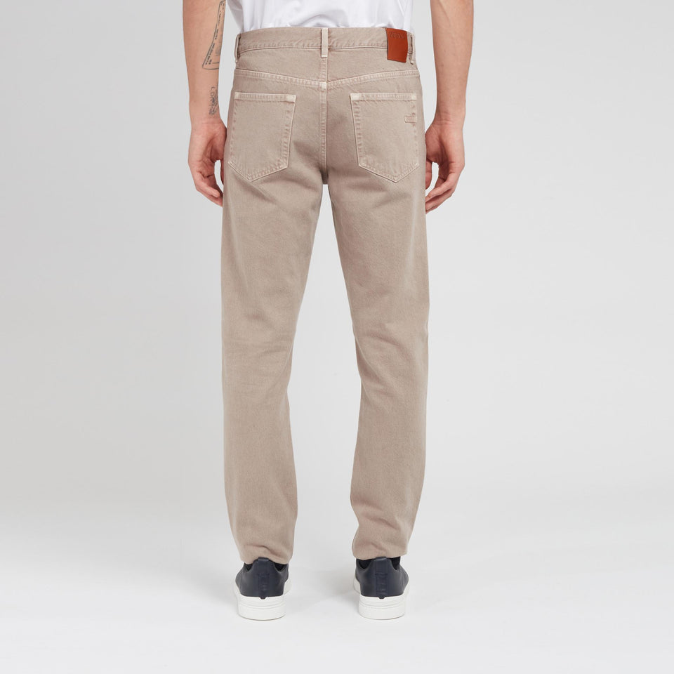Jeans in denim beige