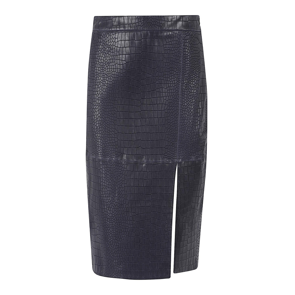 Gonna in pelle navy SELMA CROCONAVY ENES 