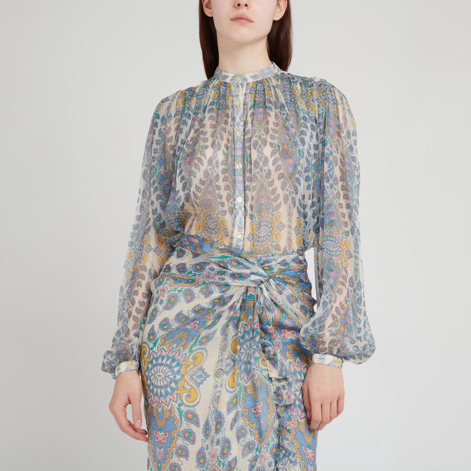 Camicia in seta multicolor