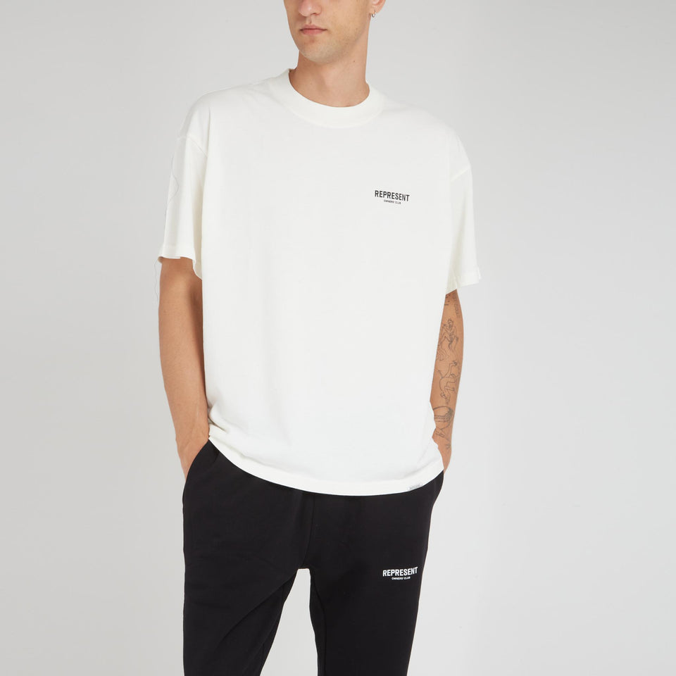 ''Owners club'' T-shirt in white cotton