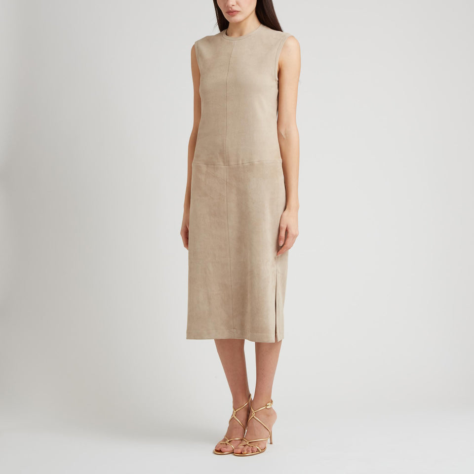 Abito "Caro" in pelle beige