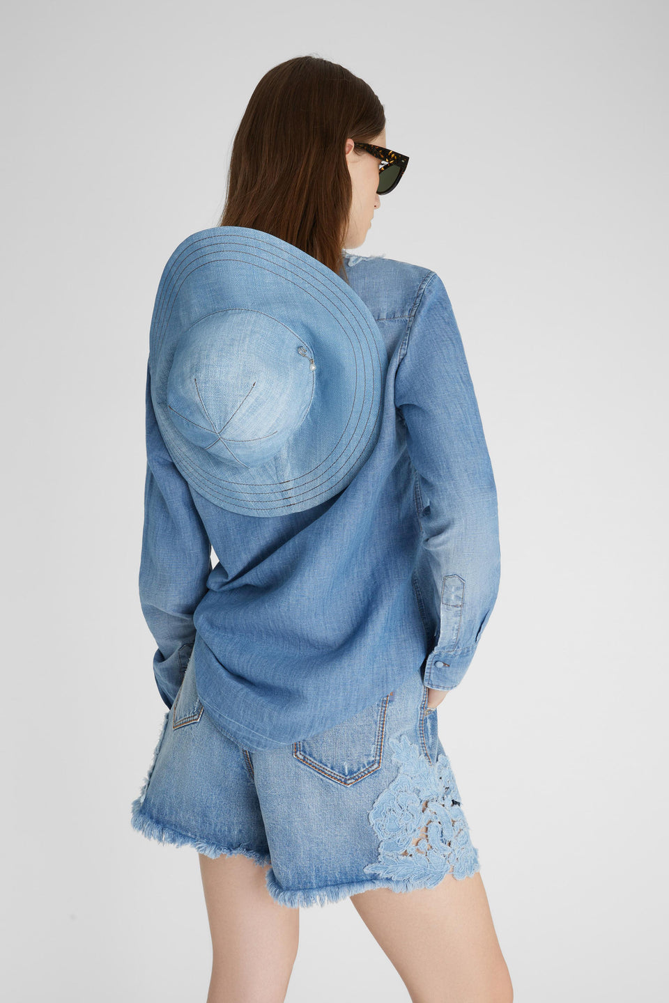 Camicia in denim azzurra