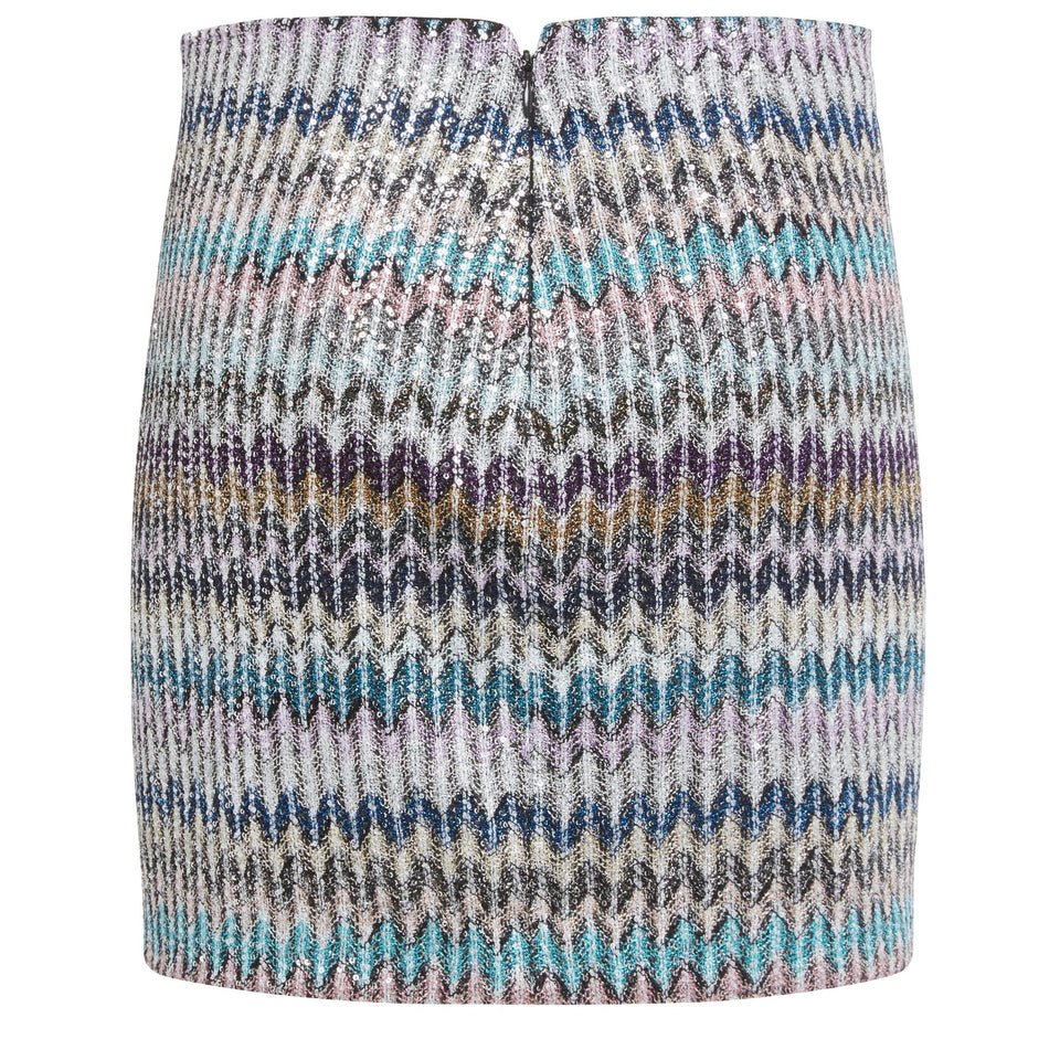 Mini gonna in tessuto multicolor