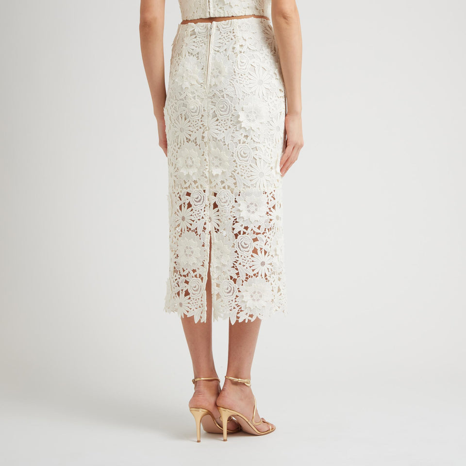 Gonna in pizzo bianca