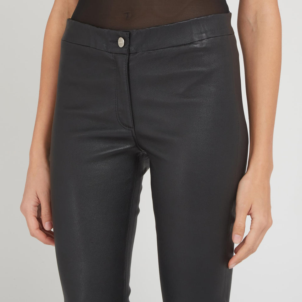 "Izzy" black leather trousers