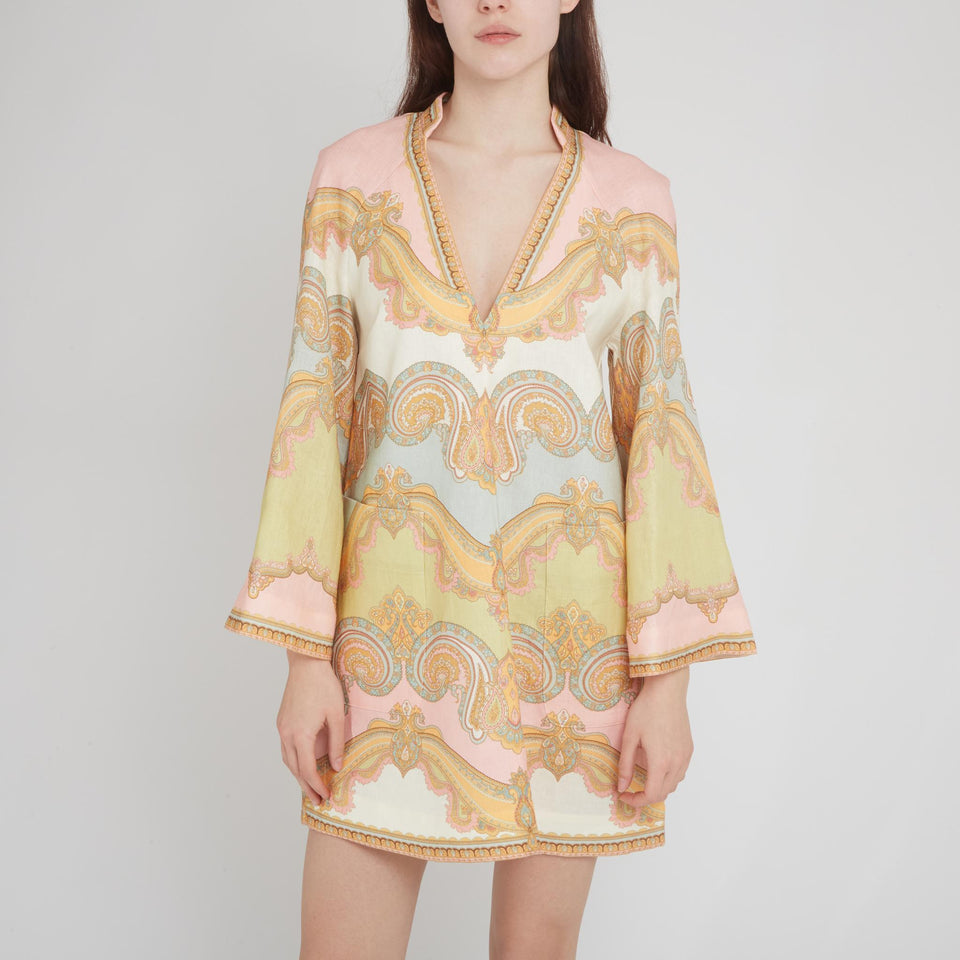 Abito "Maxine" in lino multicolor