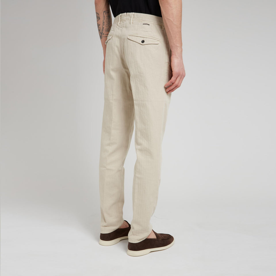Pantalone in cotone beige