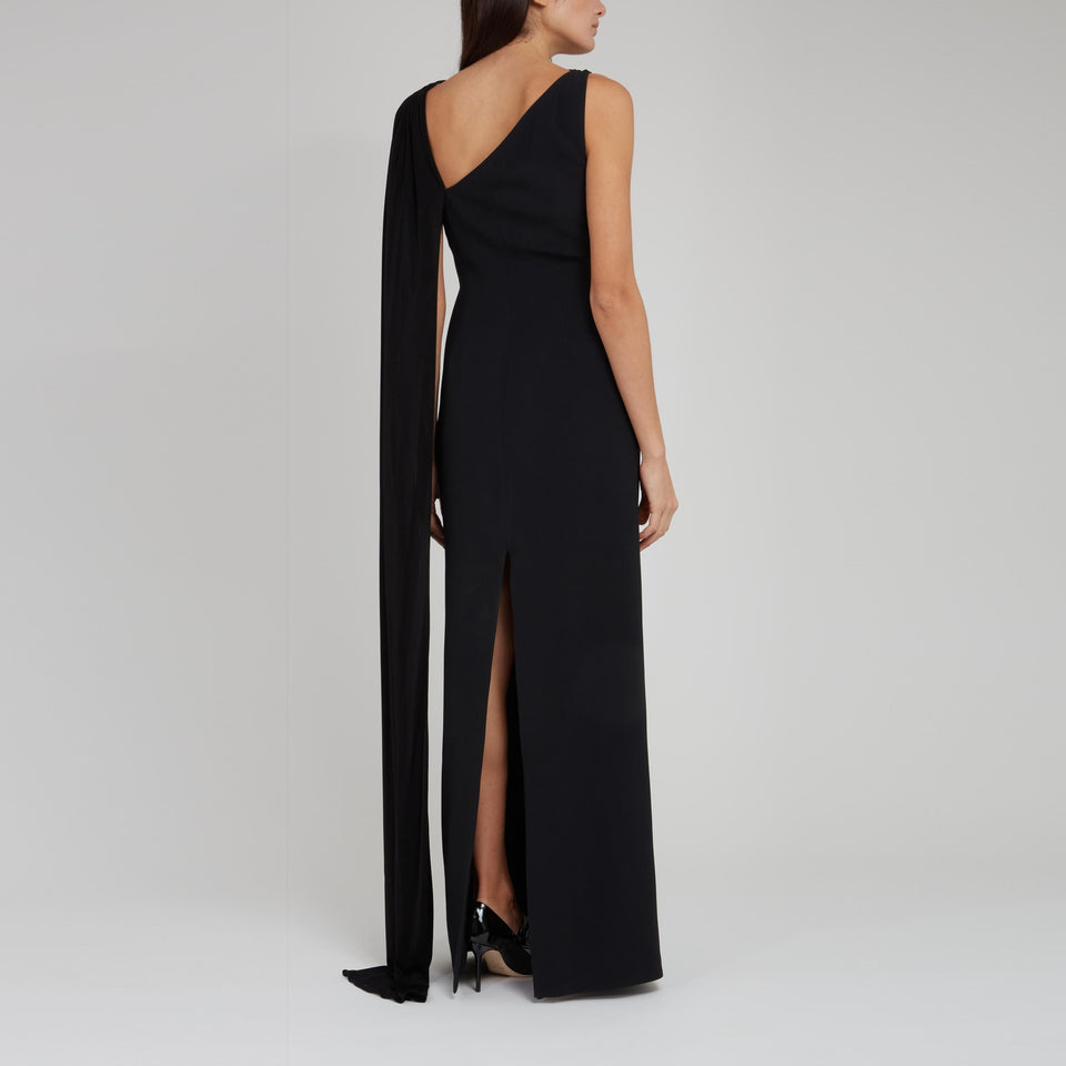 Maxi abito in tessuto nero